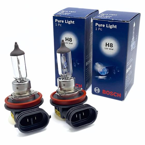 Imagem de Par Lâmpadas H8 Bosch Pure Light Halógena Farol 12V 35W