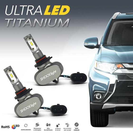 Imagem de Par Lâmpadas HB3 Farol Alto Corolla Ultra Led Titanium 10000 Lumens Forte Branco Efeito Xenon 2008 2009 2010 2011 2012