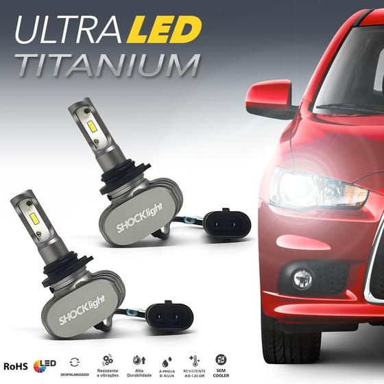 Imagem de Par Lâmpadas HB4 Farol Baixo Hilux Ultra Led Shocklight 10000 Lumens Forte Branco Efeito Xenon 2013 2014 2015 2016