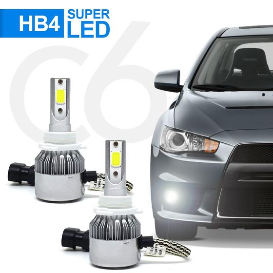 Imagem de Par Lâmpadas HB4 Farol Milha Ford Ecosport 2003 2004 2005 2006 2007 Super Led C6 6000k 7200 Lumens Branco Frio Efeito Xenon