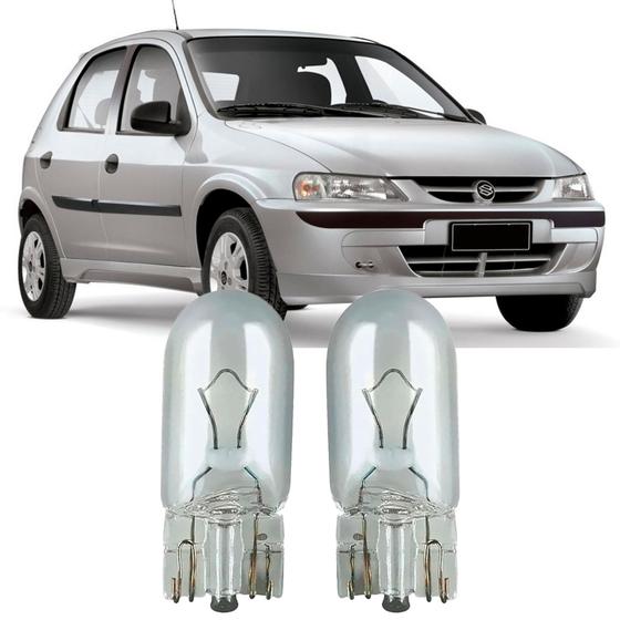 Imagem de Par Lâmpadas Pingo Original Esmagada T10 12v 5w 2825 Celta Antigo Faroleta Teto Placa Lanterna