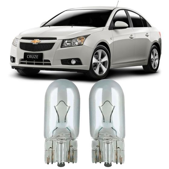 Imagem de Par Lâmpadas Pingo Original Esmagada T10 12v 5w 2825 Chevrolet Cruze Faroleta Teto Placa Lanterna