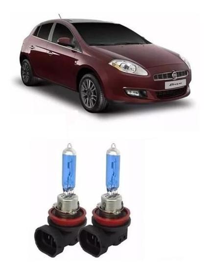 Imagem de Par Lâmpadas Super Brancas Farol De Milha H11 Fiat Bravo