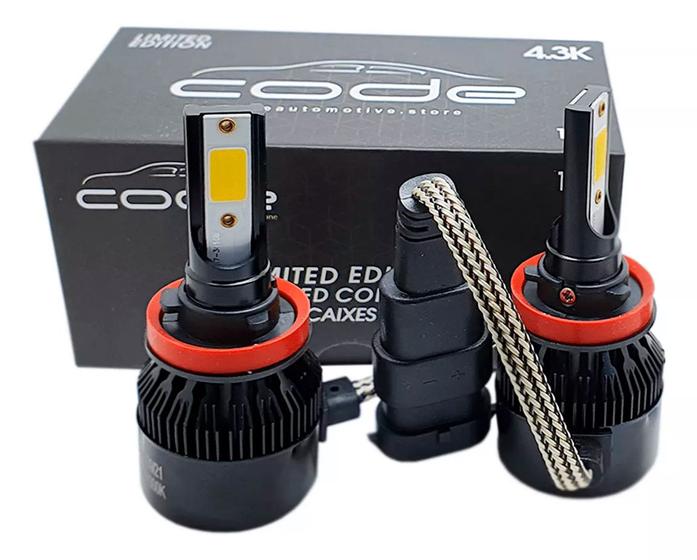 Imagem de Par Lâmpadas Super Led 12V Encaixe Híbrido HB3 9005 HB4 9006 Code 4300k Branco Quente Iluminação Alta Performance