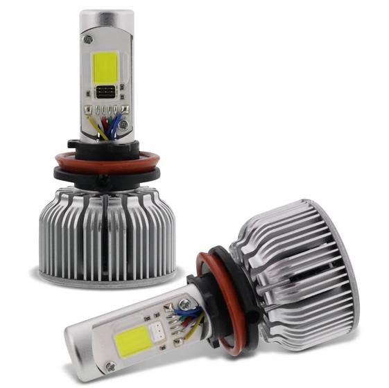 Imagem de Par Lâmpadas Super LED 2D RGB H9 6000K 12V e 24V 30W 7400LM Efeito Xênon Carro e Caminhão com Reator