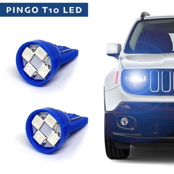 Imagem de Par Lâmpadas T10 Pingo Led Azul Luz de Presença Forte Top Kia Picanto 2007 2008 2009 2010 2011