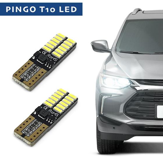 Imagem de Par Lâmpadas T10 Pingo Led Canbus Branco Lanterna Fiat Strada 2005 2006 2007 Meia Luz Farolete Canceller