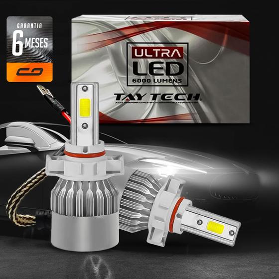 Imagem de Par Lâmpadas Ultra LED 2D 6000 Lúmens Tay Tech H1 H7 H8 H11 H16 H27 12V 24V 40W Carro Moto Caminhão