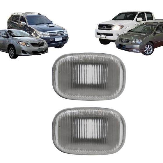Imagem de Par Lanterna Lateral Paralama Pisca Seta Corolla Fielder Hilux SW4 Sem Soquete Cristal