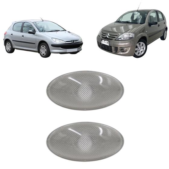 Imagem de Par Lanterna Lateral Paralama Pisca Seta Cristal Citroen C3 Peugeot 206 Sem Soquete 