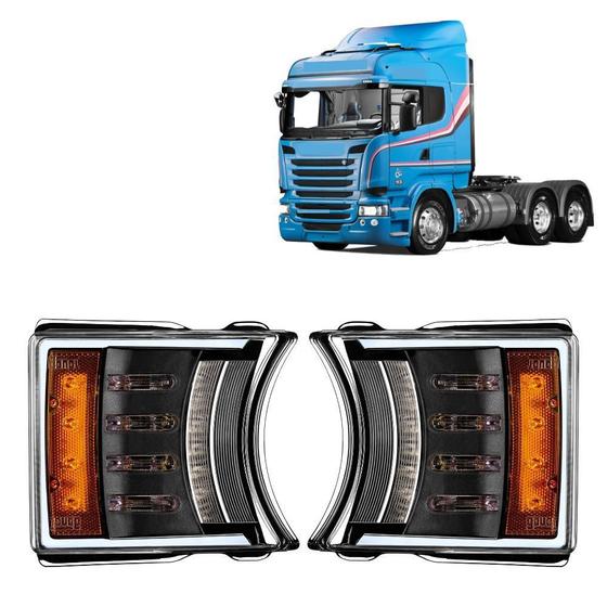 Imagem de Par Lanterna Pisca Compatível Scania Serie 5 S4 S5 Full Led