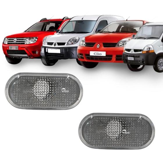 Imagem de Par Lanterna Seta Pisca Lateral Cristal Clio Duster Kangoo Master