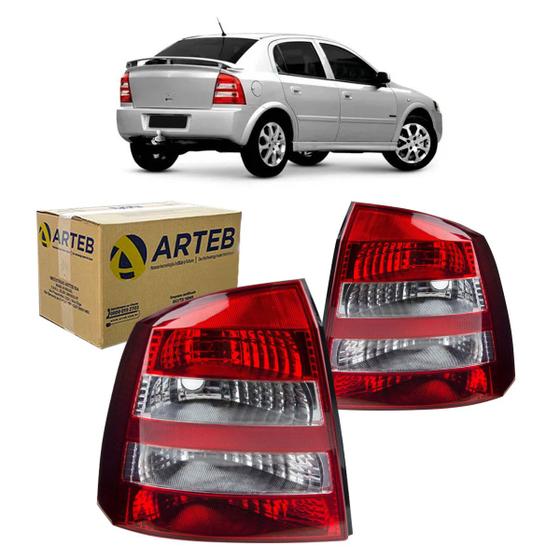 Imagem de Par Lanterna Traseira Bicolor Hatch Arteb Astra 2003 A 2011 Kit2501