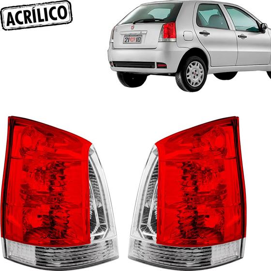 Imagem de Par Lanterna Traseira Palio 04 a 12 Bicolor Acrílico Ld Le