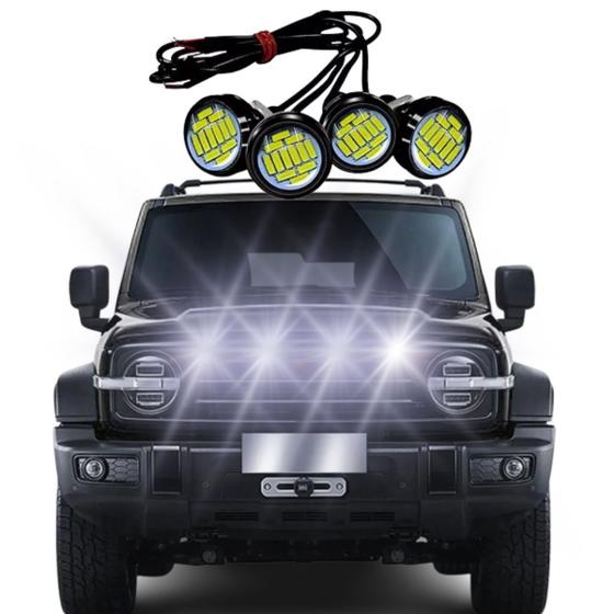 Imagem de Par Led De Grade Pick Up Olho De Aguia 12 Led Luz Branca