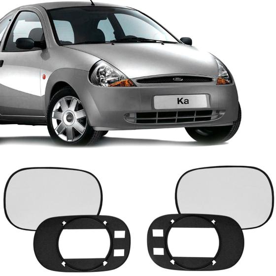 Imagem de Par Lente C Base Retrovisor Ka 99 01 05 06 07 Modelo Metagal