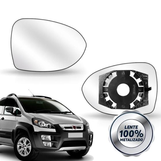 Imagem de Par Lente Retrovisor Fiat Idea 2011 A 2017 Com Base