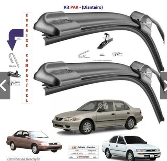 Imagem de Par limpador palhetas dianteira para toyota corolla 1992/2001