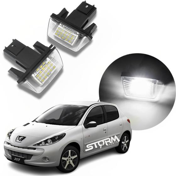 Imagem de Par luz de placa super led lanterna para Peugeot 207 ano 2008 a 2013 iluminação branca Lâmpada Xr Sport  1.4 X-line Active 1.6 Quiksilver