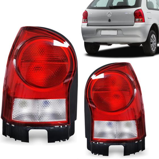 Imagem de Par Luz De Ré Lanterna Carcaça Preta VW Gol G4 2006 a 2014