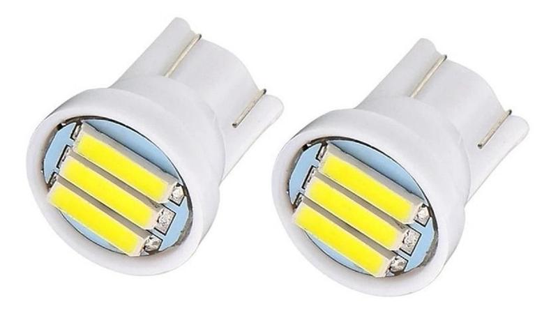Imagem de Par Luz Lâmpada Pingo 3 Leds T10 Farol Placa Teto Ré Carro
