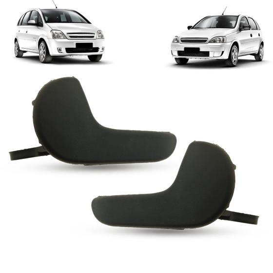 Imagem de Par Maçaneta Interna da Porta Dianteira Traseira Preto Chevrolet Corsa 2002 a 2012 Meriva 2002 a 2012 Montana 03 a 10