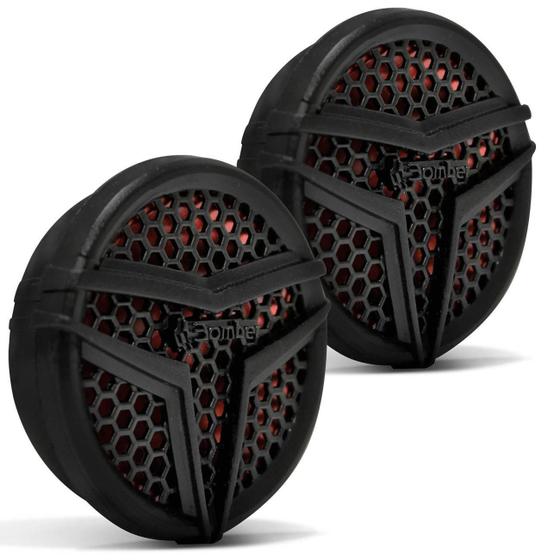 Imagem de Par Mini Tweeter Bomber BL10 120W RMS 4 Ohms Piezoelétrico Preto e Vermelho com Tela