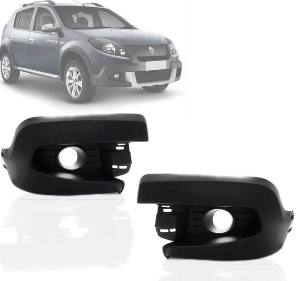 Imagem de Par Moldura Farol De Milha Sandero Stepway 2011 2012 2013