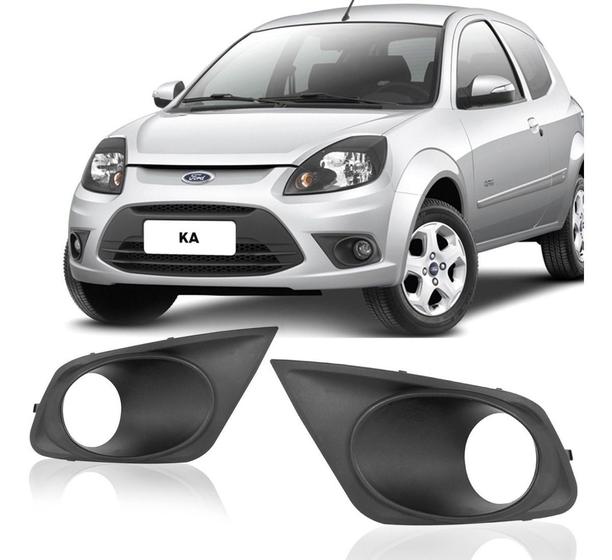 Imagem de Par Moldura Grade Milha Parachoque C/ Furo Ford Ka 2012 2013