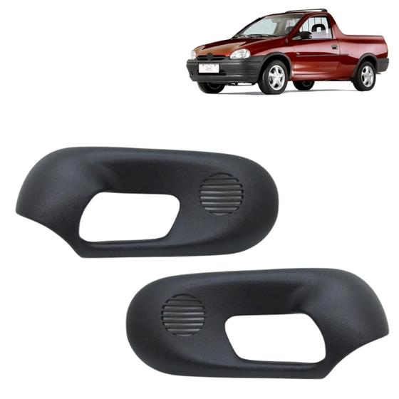 Imagem de Par Molduras Acabamento Maçanetas Pick-Up Corsa Preta
