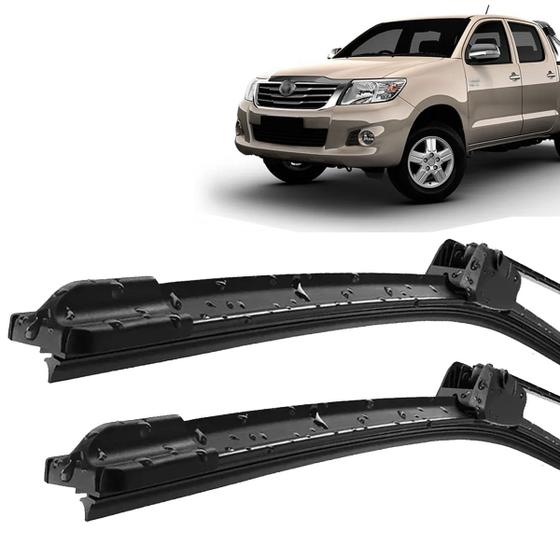 Imagem de Par Palheta Limpador ParaBrisa Hilux 2005 2006 2007 2008 2009 2010 2011 2012 2013 2014 2015 Silicone