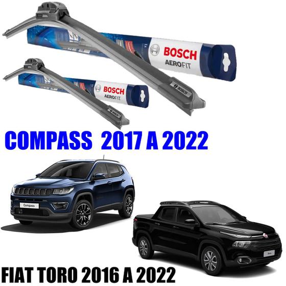 Imagem de Par Palheta Limpador Parabrisa Original Bosch Fiat Toro E Jeep Compass 2016 2017 2018 2019 2020 2021 2022