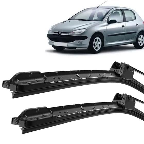 Imagem de Par Palheta Limpador ParaBrisa Peugeot 206 1998 99 2000 01 02 03 04 05 06 07 08 2009 Silicone