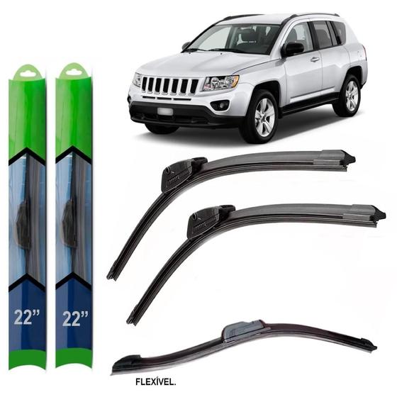 Imagem de Par Palheta Para-Brisa Jeep Compass 2014 Silicone C/Garantia