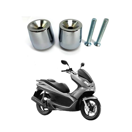 Imagem de Par Peso De Guidão Universal Cromado Modelo Da Honda Pcx 150  para Motos com Rosca no Guidão