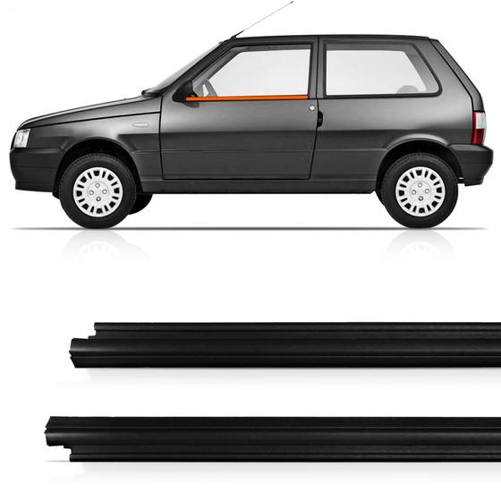 Imagem de Par Pestana Borracha Vedação Vidro Externa Fiat Uno 2 Portas 1985 Até 2010