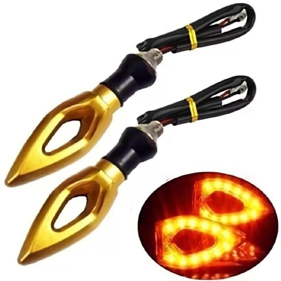 Imagem de Par Pisca Seta Dourada Esportivo em Led - Flecha 9 Leds