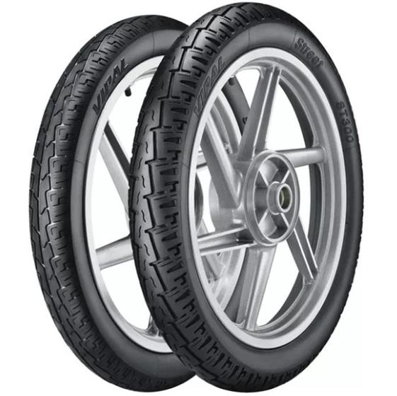 Par Pneu Biz Bis Pop 60/100-17 + 80/100-14 St300 Vipal Menor preço em Par Pneu Biz Bis Pop 60/100-17 + 80/100-14 St300 Vipal