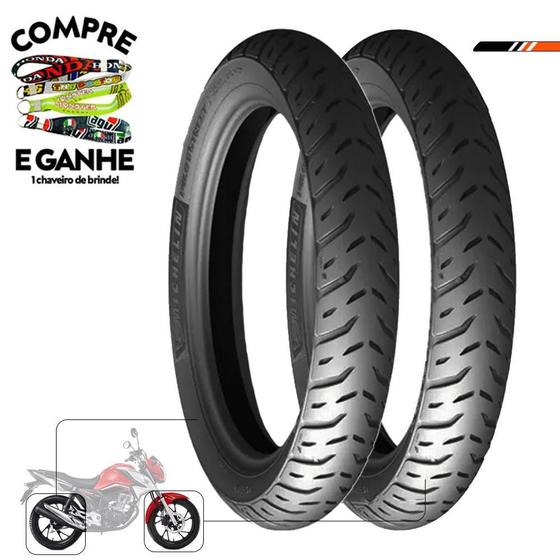 Imagem de Par Pneu Cg Titan 125-150-160 80-100-18 + 90-90-18 Michelin