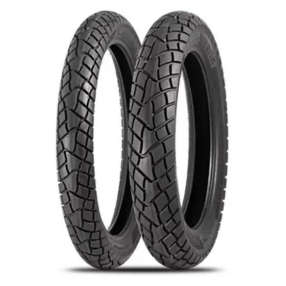 Imagem de Par Pneu de Moto Levorin DUAL SPORT 90/90-19 + 110/90-17 Com Câmara Honda BROS XRE190 CROSSER