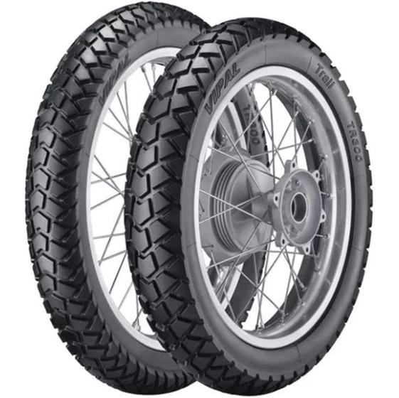 Imagem de Par Pneu Falcon 400 Xt 660 130/80-17 + 90/90-21 Tr300 Vipal