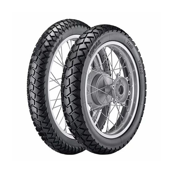 Imagem de Par Pneu Moto Vipal 110/90-17 + 90/90-19 Tr300  NXR Bros  XRE  XTZ Crosser