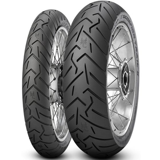 Imagem de Par Pneu Tiger 800 Xr V-Strom 650 150/70r17 + 110/80r19 Scorpion Trail 2 Pirelli