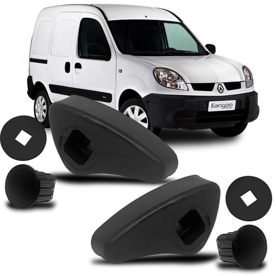 Imagem de Par Puxador Manopla Alavanca Preta Inclinação Banco Kangoo 2009 2010 2011 2012 2013 2014 2015 2016 2017 2018