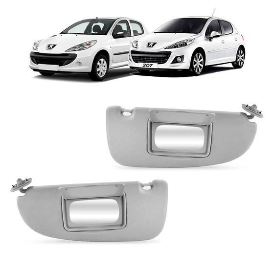 Par Quebra Sol Cinza com Espelho Peugeot 206/207 Newtec Nt6000pg Nt6001pg Menor preço em Par Quebra Sol Cinza com Espelho Peugeot 206/207 Newtec Nt6000pg Nt6001pg