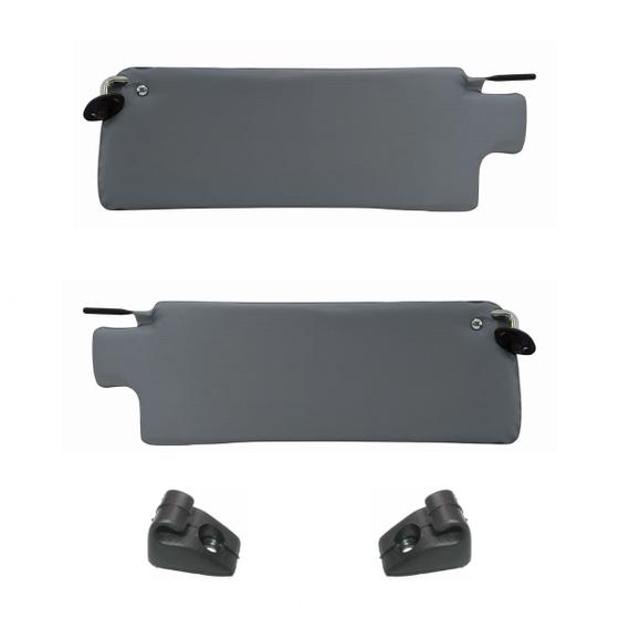 Imagem de Par quebra sol + suporte vw fusca 1978 até 1989 cinza11013110142g148