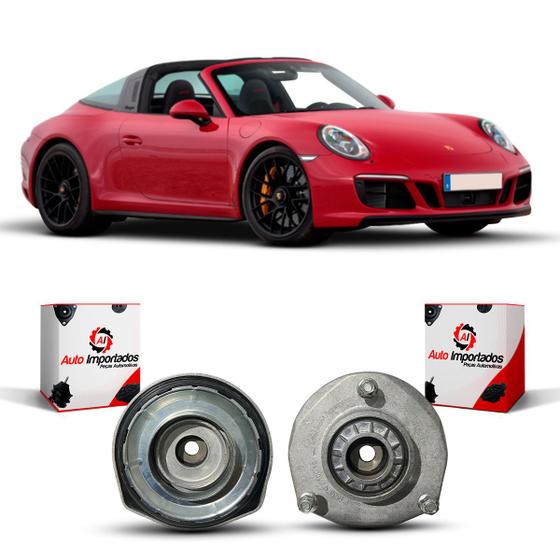 Imagem de Par Reparo Coxim Batedor Batente Suporte + Rolamento Amortecedor Dianteiro Porsche 911 Targa 2017 2018 2019