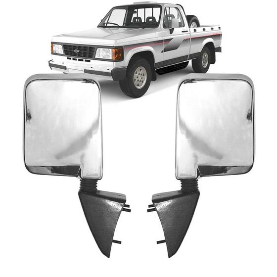 Imagem de Par Retrovisor Chevrolet C20 1993 94 95 96 97 98 Cromado