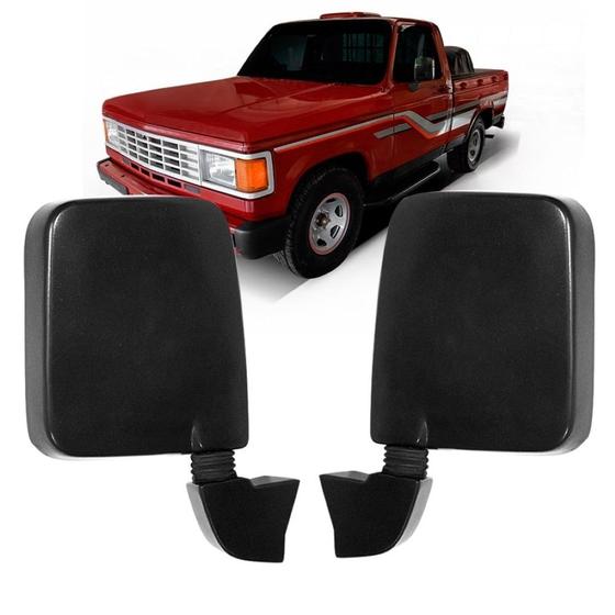 Imagem de Par Retrovisor Chevrolet D20 1985 86 87 88 89 90 91 92 Preto