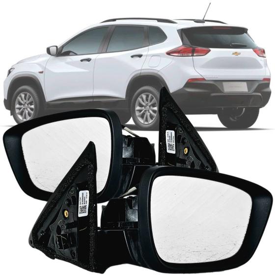 Imagem de Par Retrovisor Chevrolet Tracker 2021 2022 2023 2024 Elétrico Com Sensor de Ponto Cego Original GM